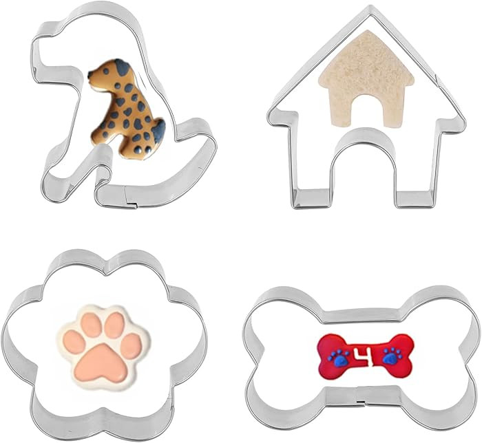 Dog Bone Cookie Cutter ANCKNE Bone Shape Cookie Cutter set Stainless Steel Homemade Dog Biscuit T... | Amazon (US)