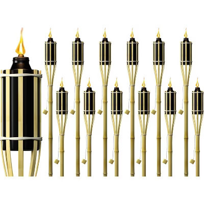 Sorbus Bamboo Outdoor Tiki Torches 48" (Set of 12) | Target