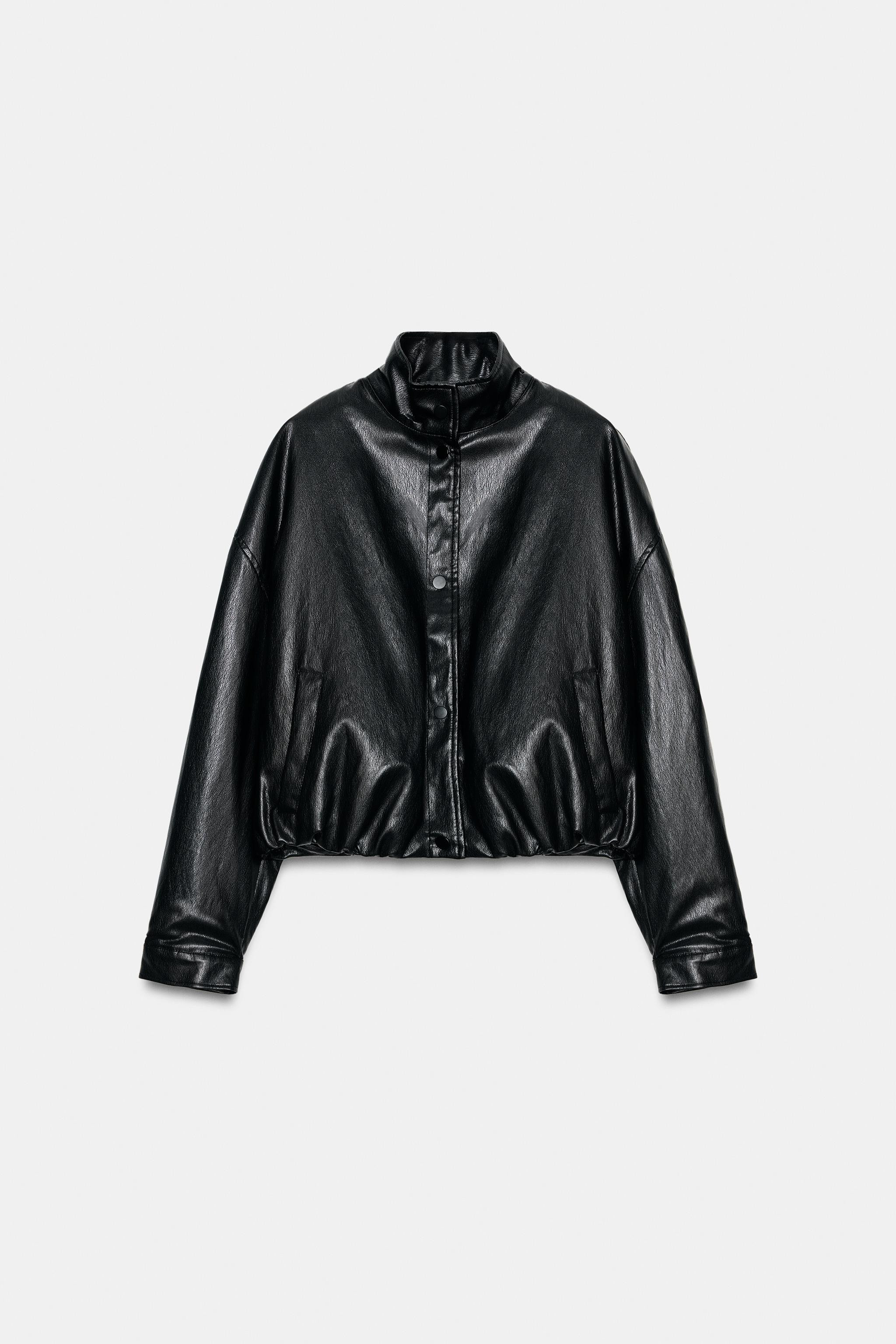 FAUX LEATHER PADDED BOMBER JACKET | Zara US