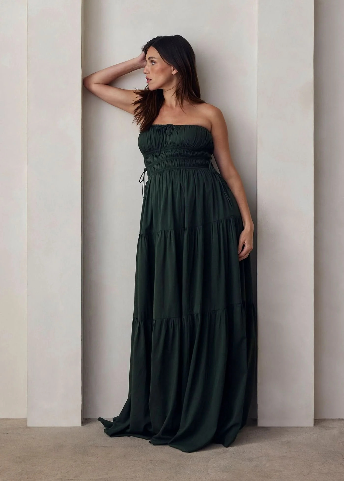 Shirred Strapless Gown | BUMPSUIT