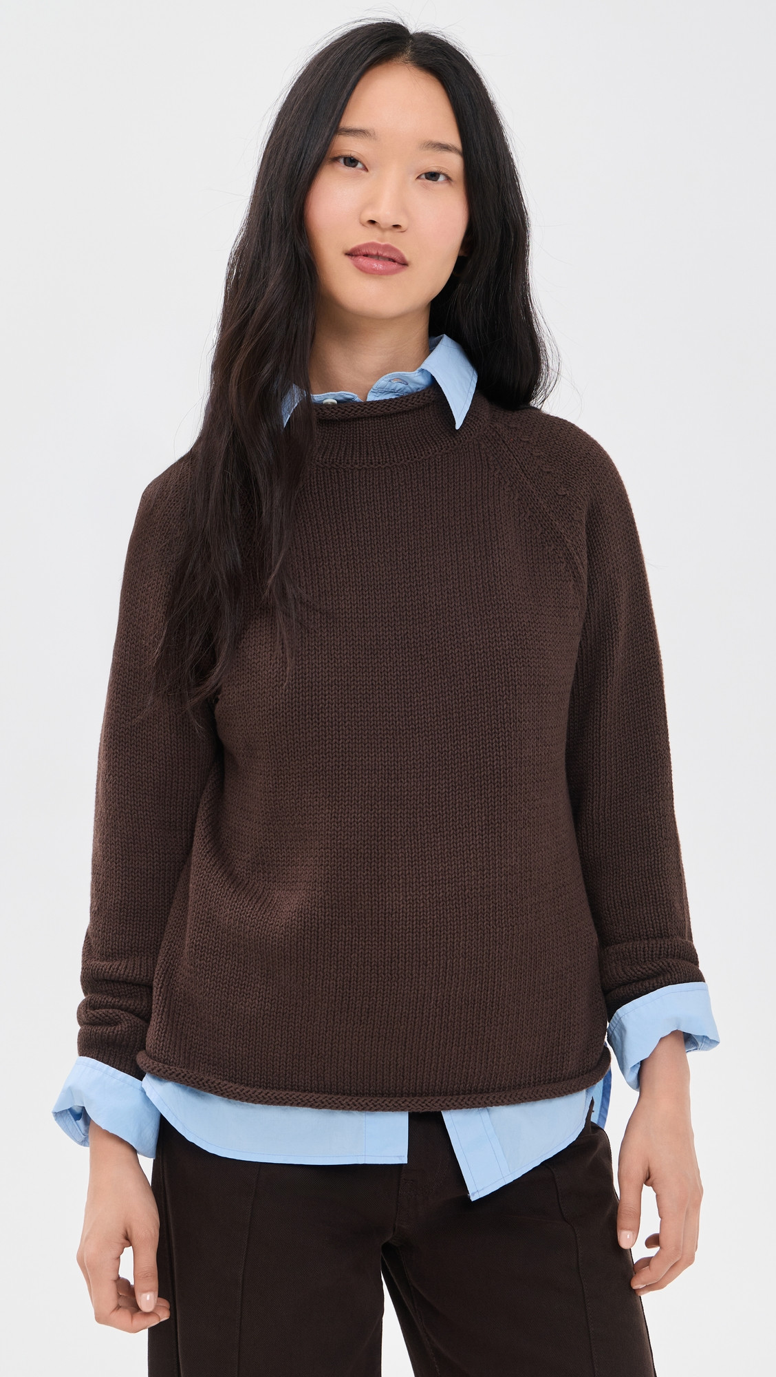 Alex Mill Lennox Cotton Sweater Dark Chocolate M | Shopbop