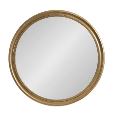 Kate and Laurel Mansell Wood Framed Wall Mirror, 28" Diameter, Gold | Target
