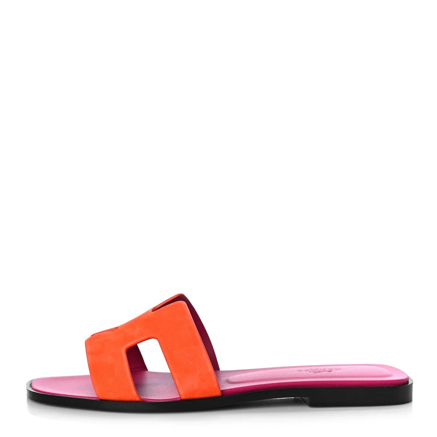 HERMES Suede Goatskin Oran Sandals 39 Orange Synthetique | FASHIONPHILE (US)