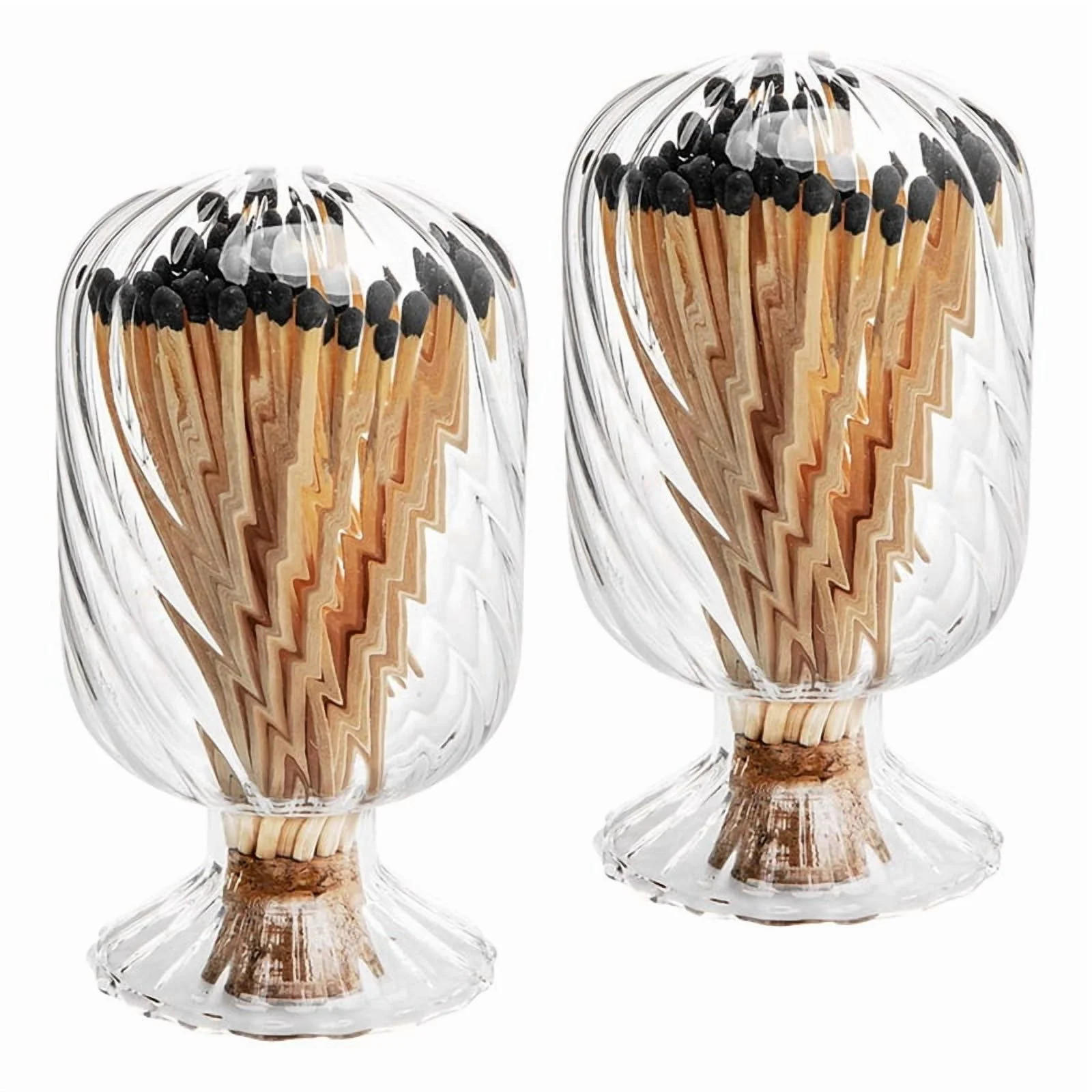 2 Set Helix Shaped Match Holder, Glass Matches Cloche for 4 Inch, Upside Down Holder Jar , Not In... | Walmart (US)