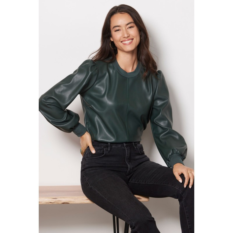 LA MADE Tinsley Faux Leather Top | EVEREVE | Evereve