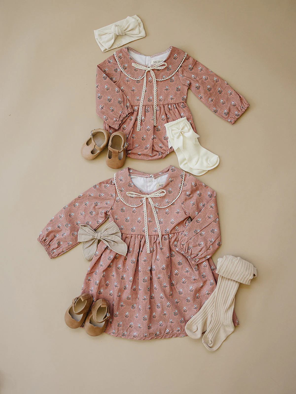 Vintage Pink Floral Bubble Romper | Mebie Baby