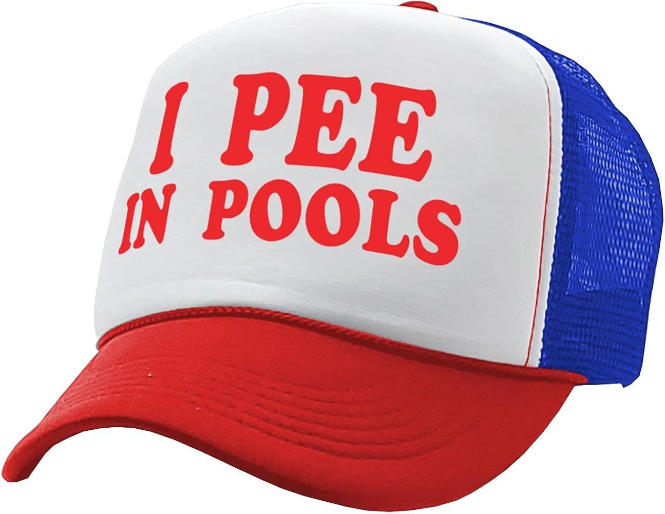 I Pee in Pools - Funny Dare Gag Gift Joke - Vintage Retro Style Trucker Cap Hat | Amazon (US)