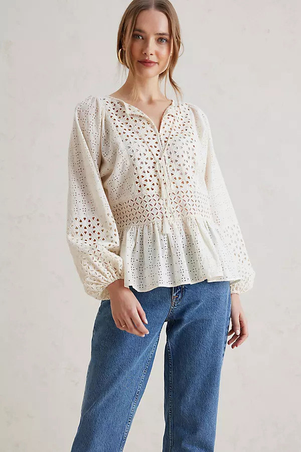 Broderie Embroidered Blouse | Anthropologie (UK)