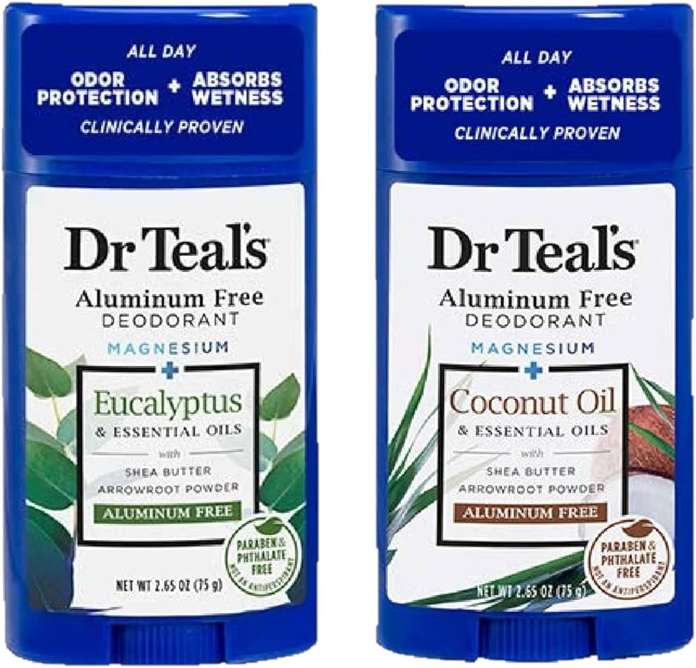 Dr. Teals Deodorant Variety Gift Set (2 Pack, 2.65oz Ea.) - Eucalyptus, & Coconut Oil - Essential... | Amazon (US)