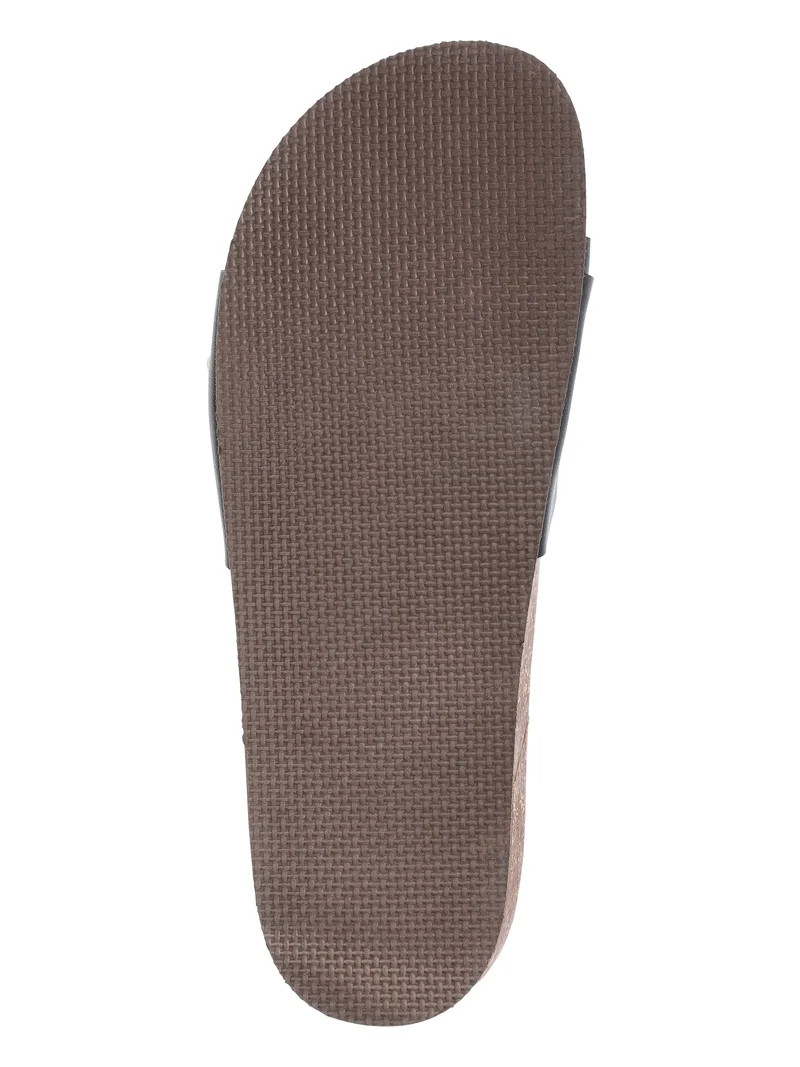 Time and Tru Women's One Buckle Footbed Slide Sandals - Walmart.com | Walmart (US)