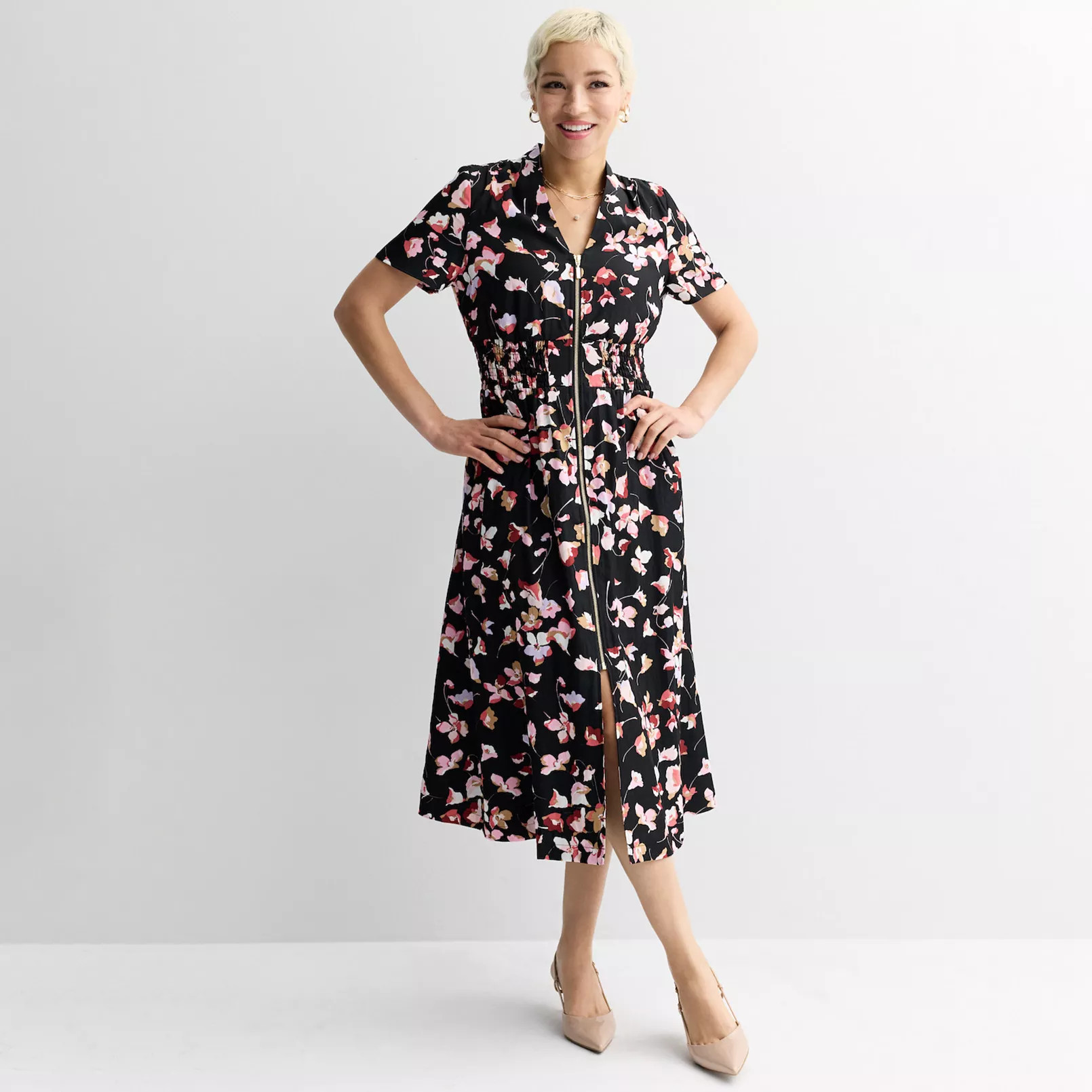 Women's Nine West Zip Front Midi Dress | Kohl's