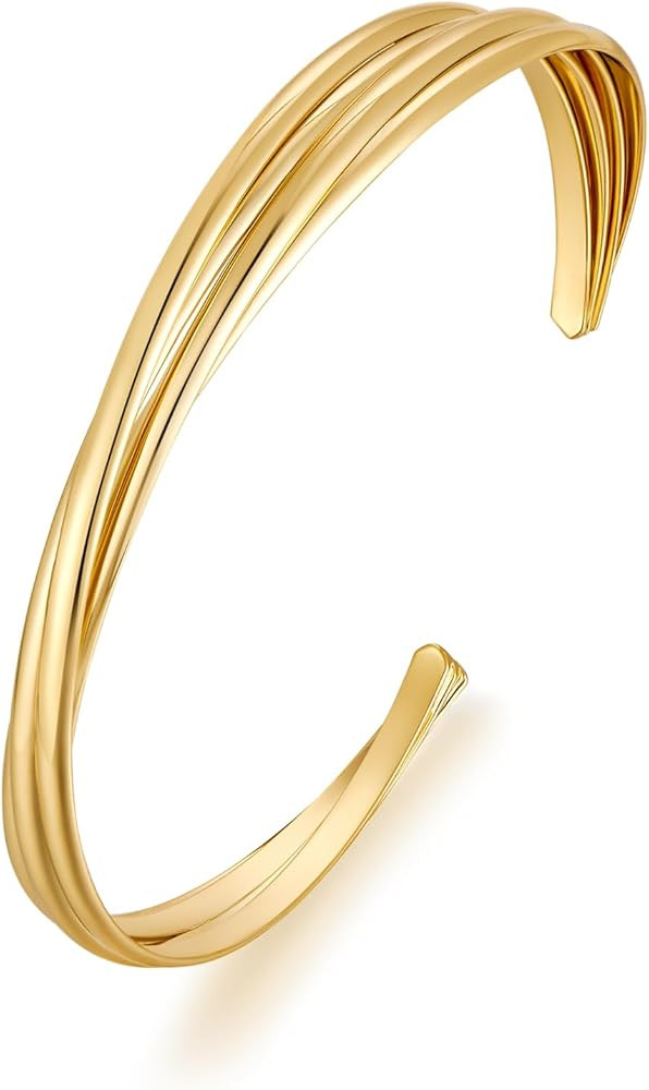 MUYAN Gold Vintage Statement Open Cuff Bracelets for Women Bangle Bracelet Boho Jewelry | Amazon (US)