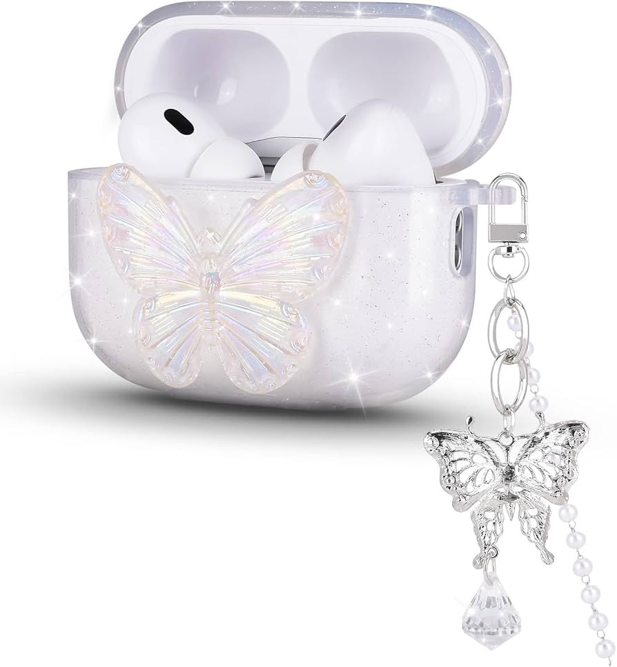 Glitter Case for AirPods Pro 2 (2022) with Crystal Bracelets Keychain Cute Sparkle Pretty Bling B... | Amazon (US)