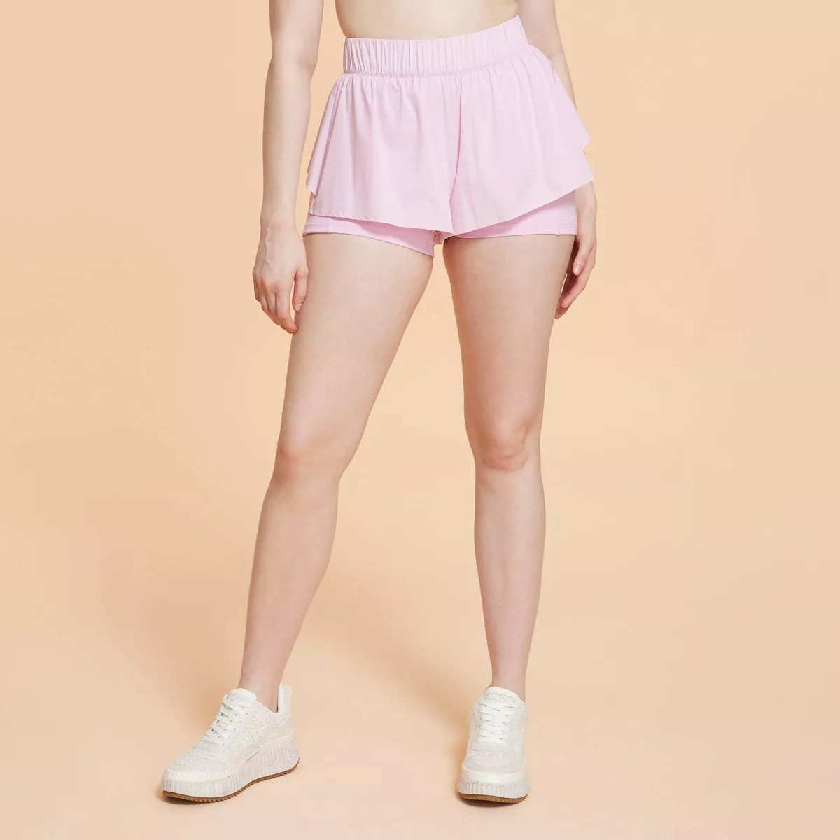 Blogilates Women's Ruffle Woven Mid-Rise Shorts 3" - Olive Green M | Target