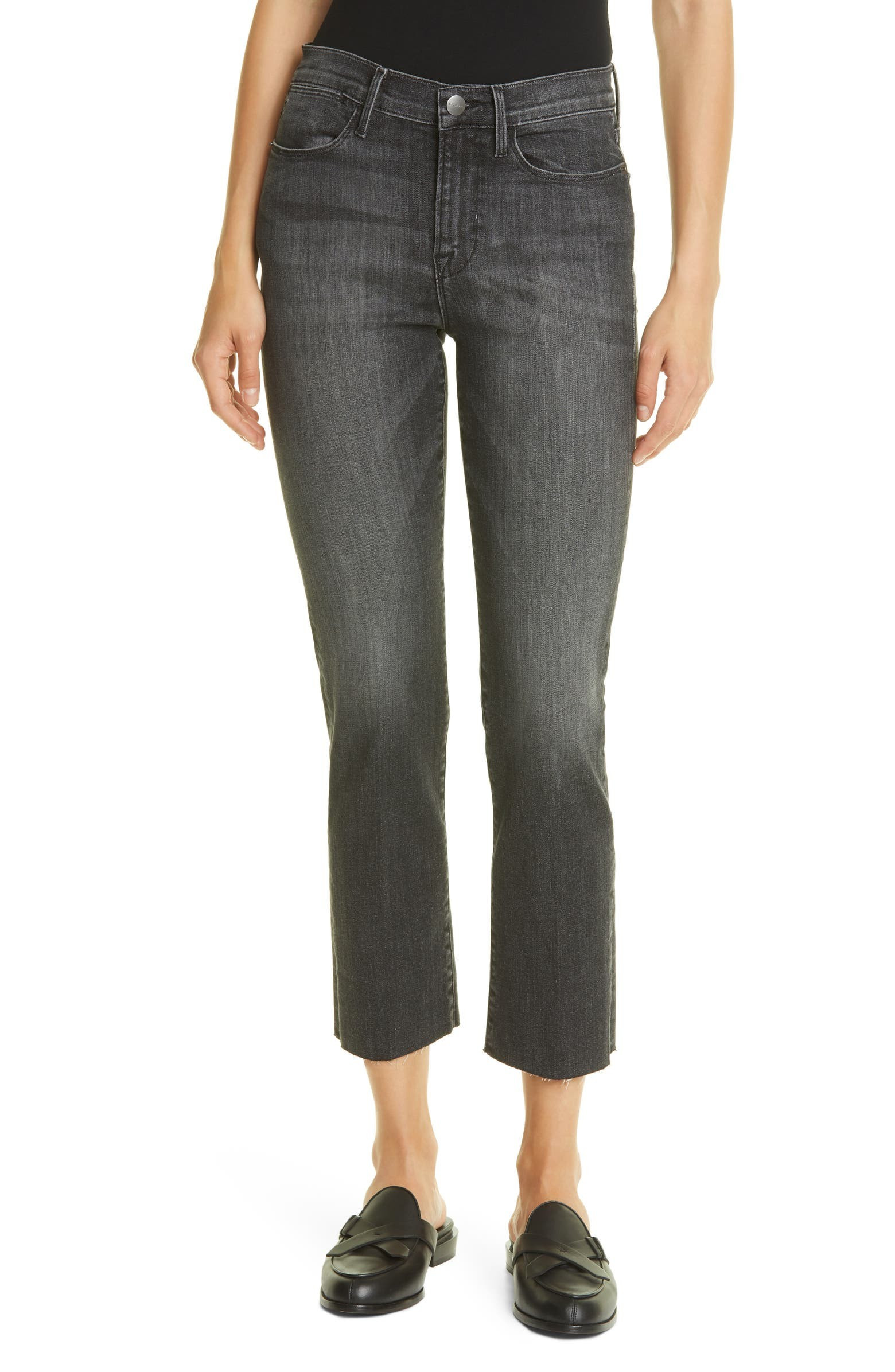 Le High Raw Hem Crop Straight Leg Jeans | Nordstrom | Nordstrom