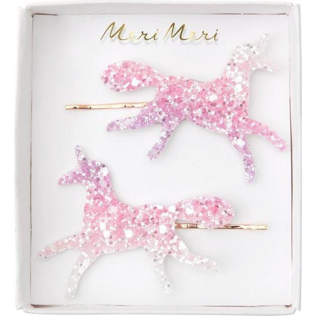 Ombre Glitter Unicorn Hair Slides | Maisonette