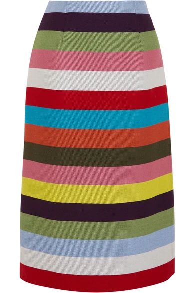 Sigma striped wool-blend twill midi skirt | NET-A-PORTER (US)