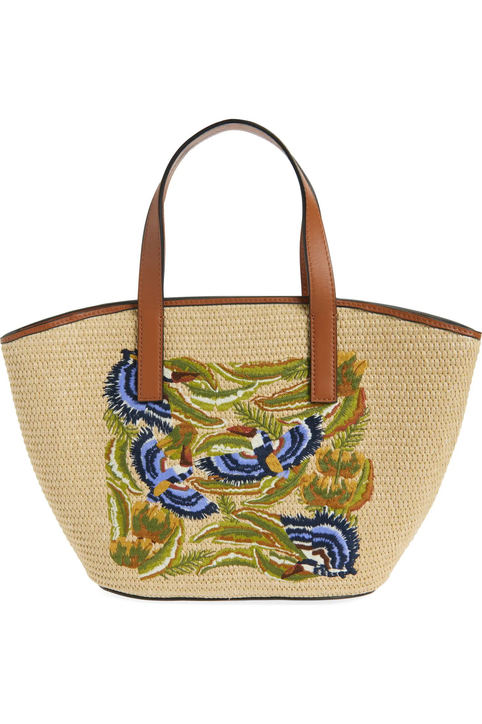 Small Embroidered Raffia Basket Tote (Women) | Nordstrom | Nordstrom