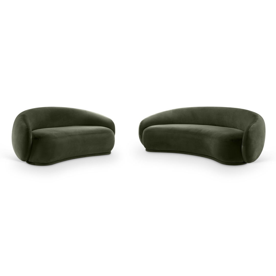Emery Living Room Set In Green Velvet | 1stopbedrooms