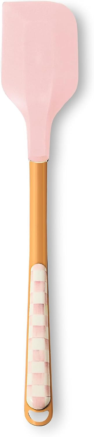 MACKENZIE-CHILDS Kitchen Spatula, Silicone Spatula for Cooking, Pink-and-White Rosy Check | Amazon (US)