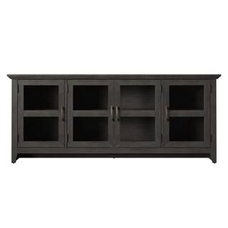 72 in. Weathered Gray TV Console with 4-Shelf Storage Fits TVs up to 80 in with Cable Management | The Home Depot