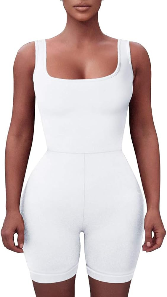 ZileZile Women's Sexy Bodycon One Piece Romper Sleeveless Tank Top Shorts Jumpsuit | Amazon (US)