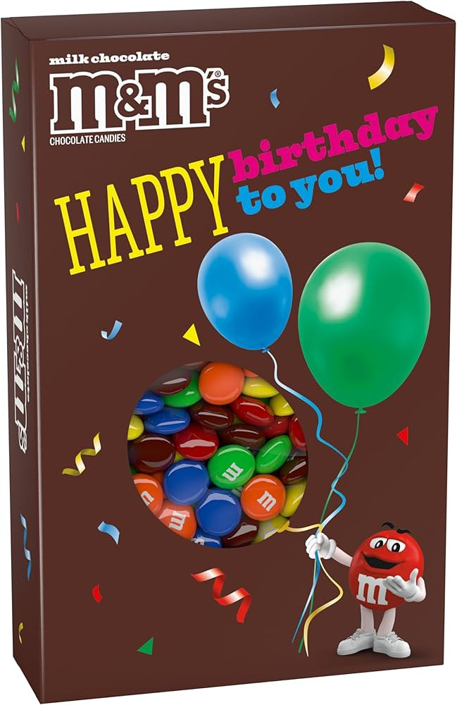 M&M'S Milk Chocolate Candy Happy Birthday Card and Gift Box All in One Birthday Present for All A... | Amazon (US)