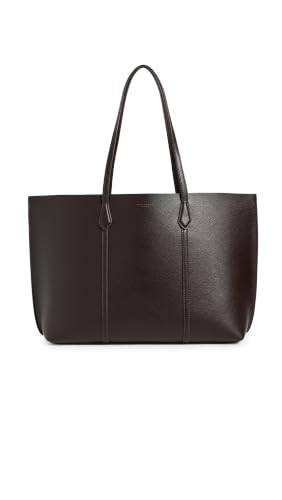 Tory Burch Women's Perry Leather Tote, Deep Brown, One Size | Amazon (US)