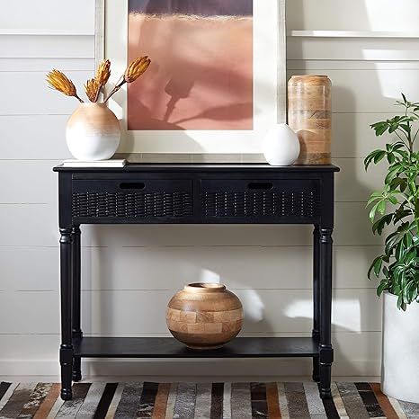Safavieh Home Collection Landers Black 2-Drawer Console Table CNS5710B | Amazon (US)