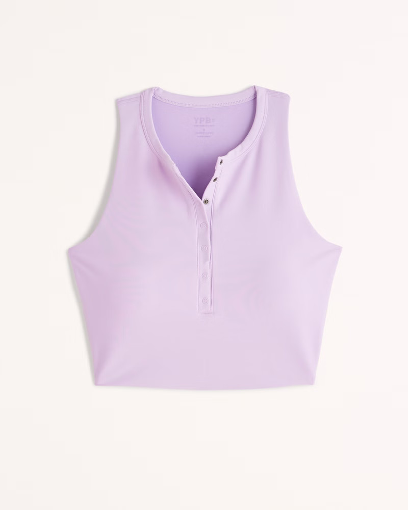 YPB sculptLUX Curve Love Plunge Henley Slim Tank | Abercrombie & Fitch (US)