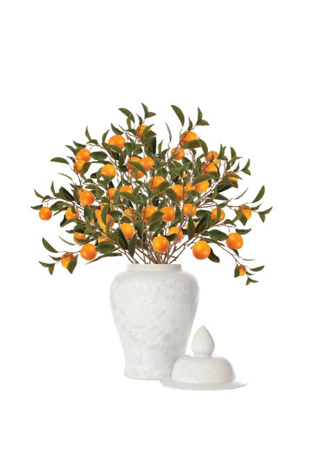 Faux orange branches,  ginger jar, spring decor summer decor faux floret arrangement 

#LTKhome #LTKunder50 #LTKsalealert