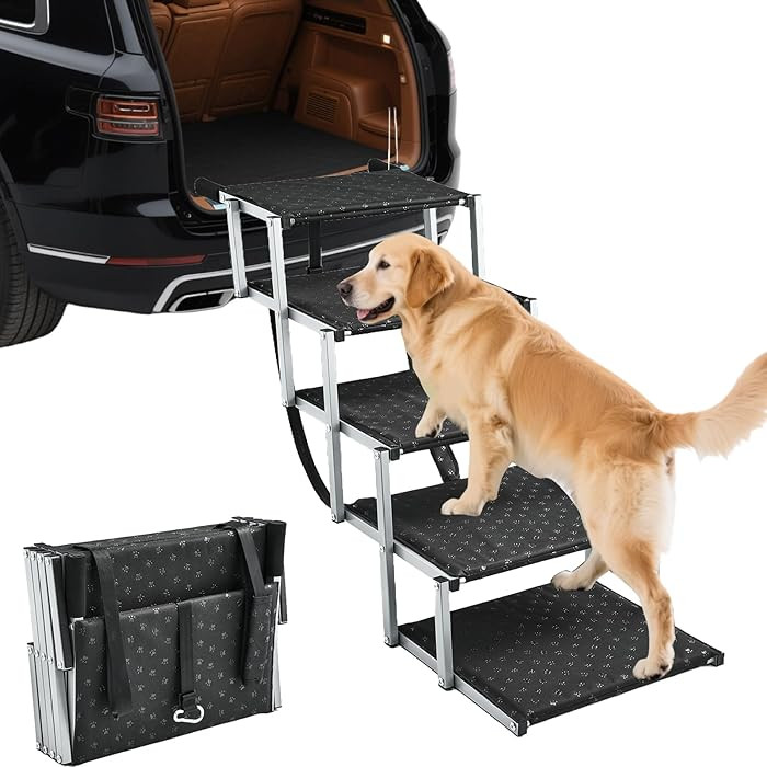 Saker Foldable Dog Ramp for Cars, SUVs, Trucks, Portable Pet Dog Stairs with Non-Slip Surface & R... | Amazon (US)