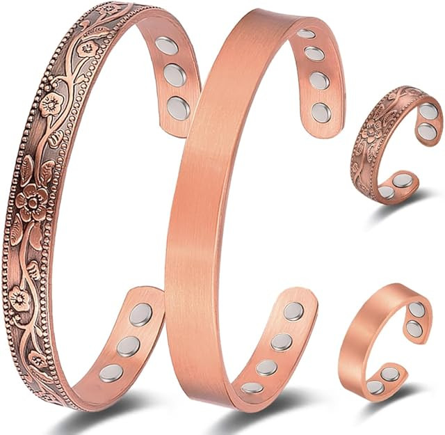 Vicmag Copper Magnetic Bracelet for Women Ultra Strength Magnetic Bracelets 99.9% Pure Copper Str... | Amazon (US)