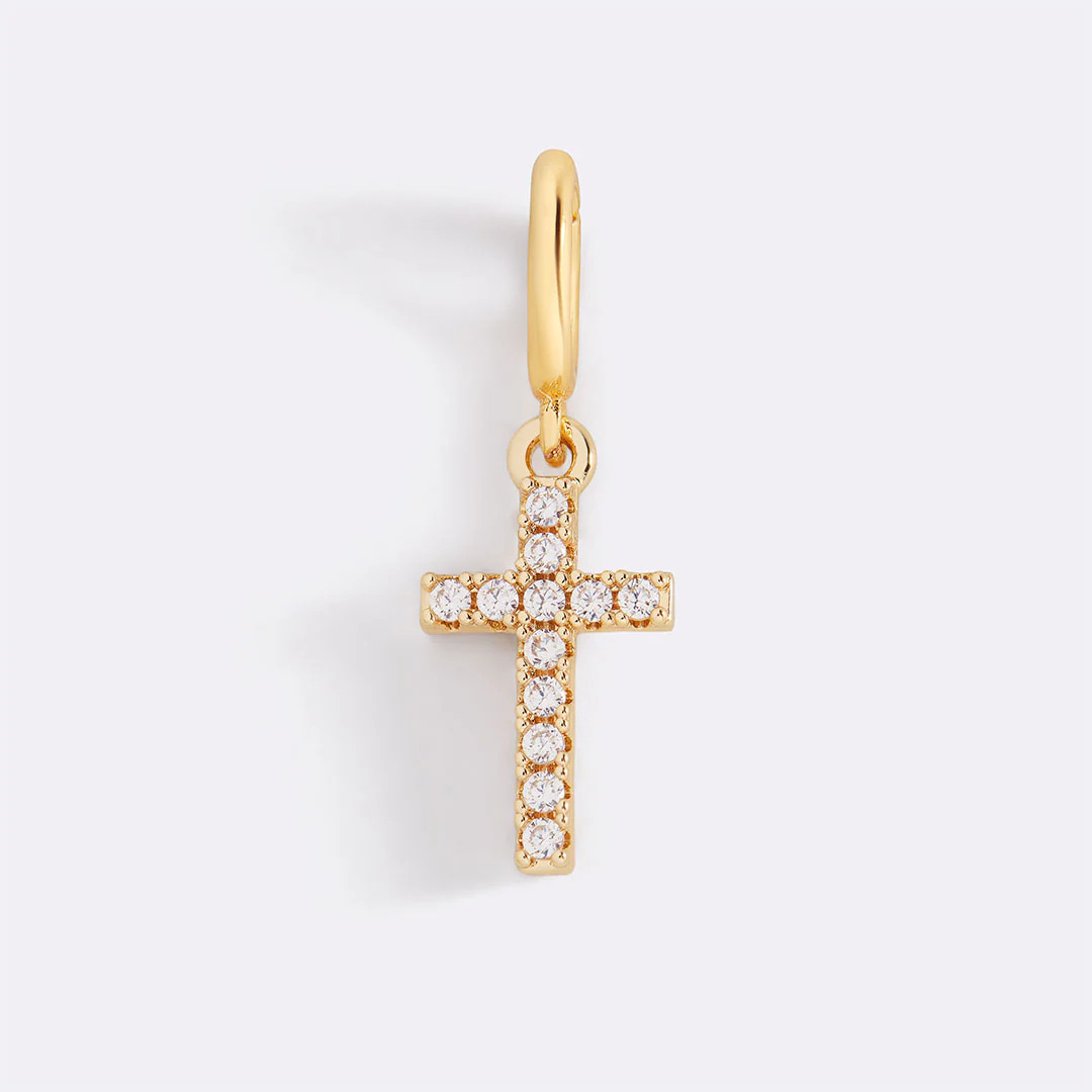 Pave Cross Charm | Mint & Lily
