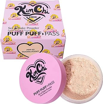 KimChi Chic Beauty Puff Puff Pass Set & Bake Setting Powder, Soft Finishing Powder - Translucent | Amazon (US)