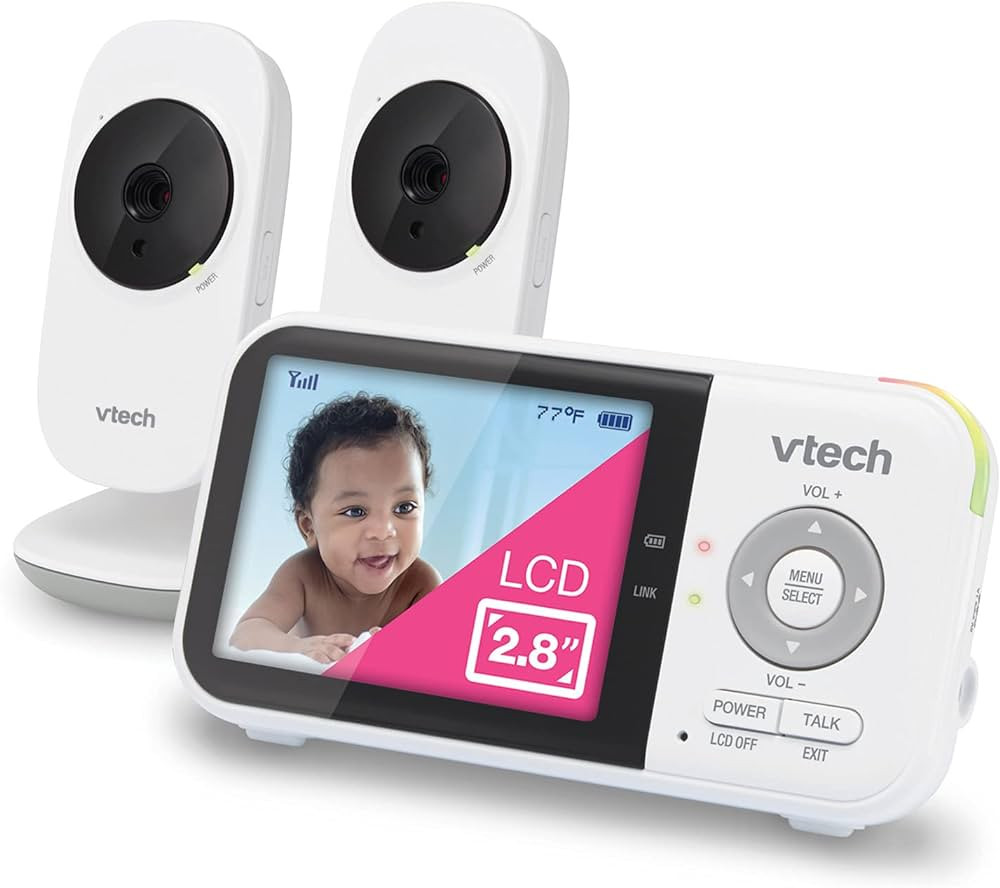 VTech VM819-2 Baby Monitor, 2.8” Screen, 2 Cameras, 1000ft Range, Night Vision, 2-Way Audio, Te... | Amazon (US)
