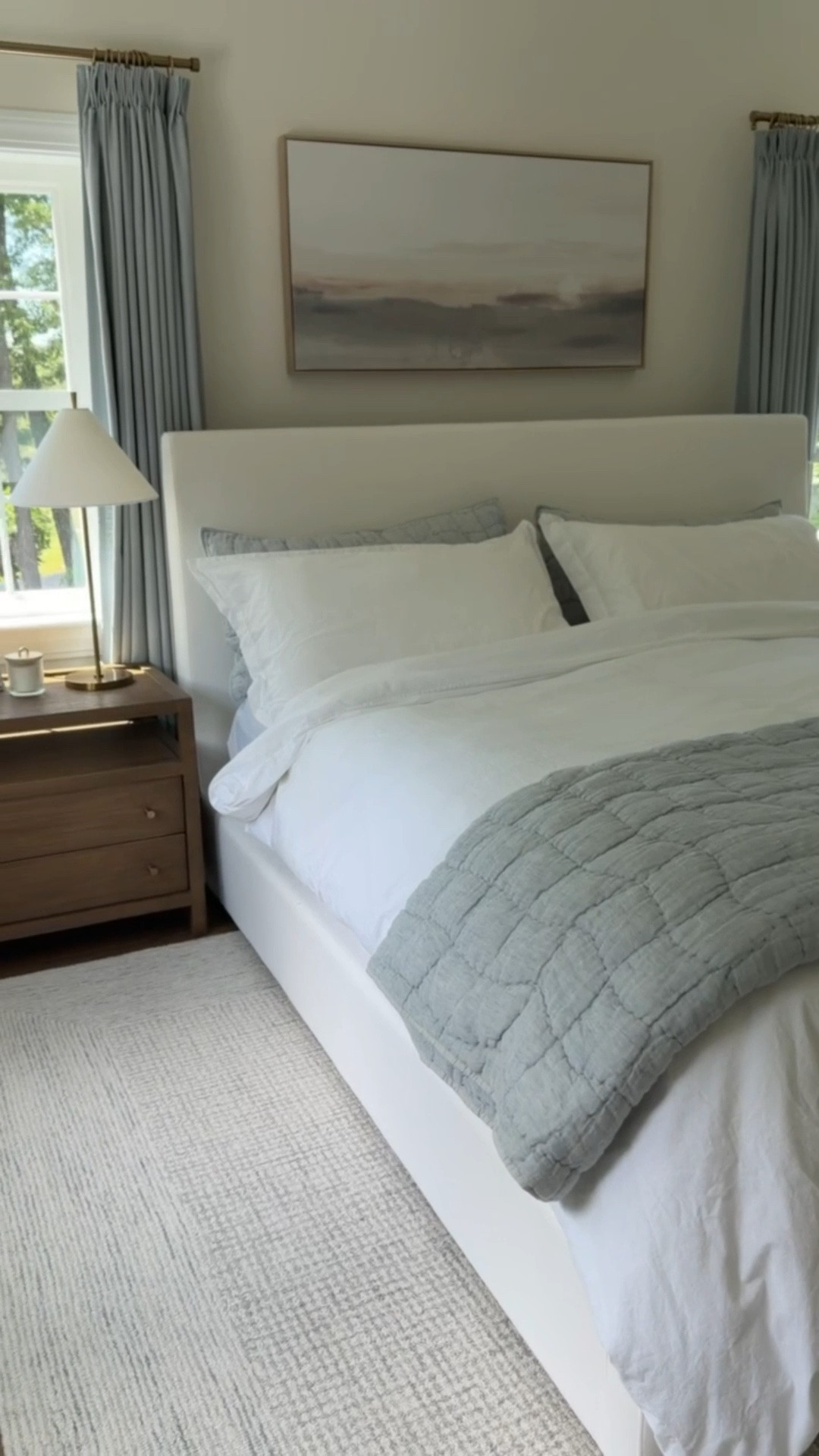 Primary bedroom with touches of blue for a modern coastal feel! Shop it here! Pottery Barn quilt on sale!

#LTKHome #LTKSaleAlert