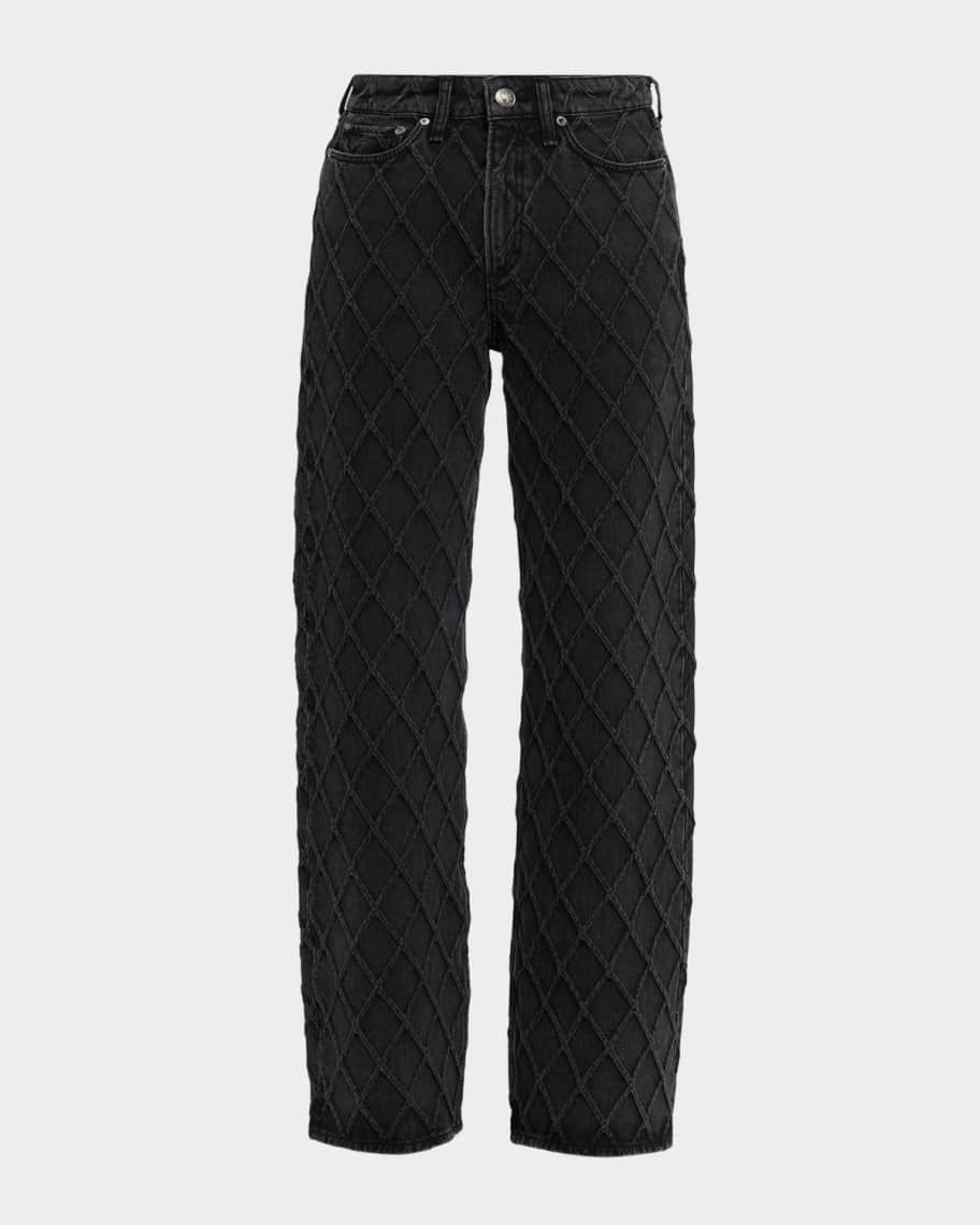 Rag & Bone Logan Mid-Rise Diamond-Stitch Jeans | Neiman Marcus