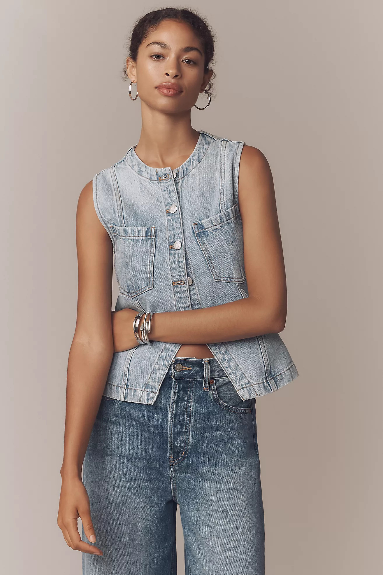 Pistola Gia Fitted Denim Vest | Anthropologie (US)