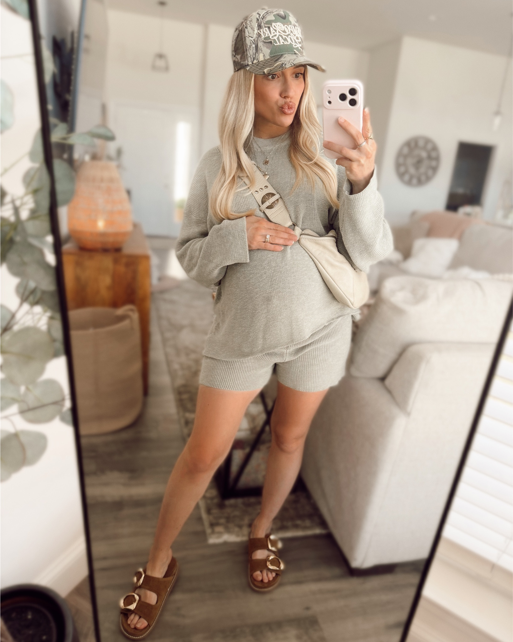 Still loving this sage green two-piece set that has been a staple pre-pregnancy, is working perfectly at 9½ months pregnant 🤰, and I know it’s going to be just as cute postpartum! I love pieces that grow with me and make running errands, grabbing coffee, or just chasing life as a mom so easy.

I paired it with my super affordable Target sandals under $26—so comfy for long walks and everyday wear—my go-to sling bag that fits everything I need, and my favorite trucker hat from a small business!

This is the perfect maternity outfit that’s functional, flattering, and versatile for pregnancy, postpartum, and everyday errands. Whether you’re looking for pregnancy-friendly style, comfortable postpartum outfits, or casual mom-on-the-go fashion, this look has you covered!

#PregnancyStyle #MaternityFashion #PostpartumStyle #MomLife #RunningErrands #AffordableStyle #TargetFinds #SmallBusinessLove #SageGreenOutfit #EverydayMomStyle #PregnancyToPostpartum


#LTKootd #LTKmomlife #LTKBump