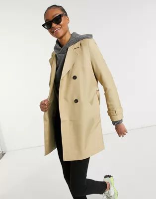 Vero Moda short trench coat in beige | ASOS (Global)