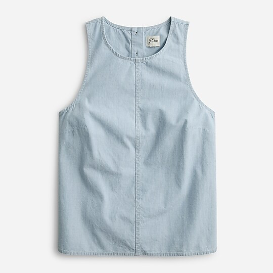 Button-back chambray tank top | J. Crew US