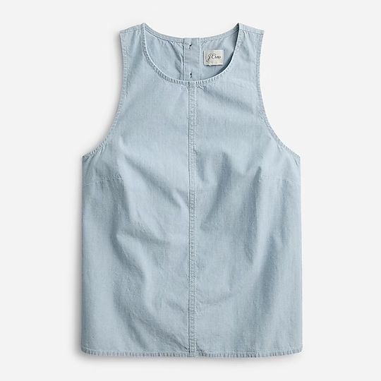Button-back chambray tank top | J.Crew US