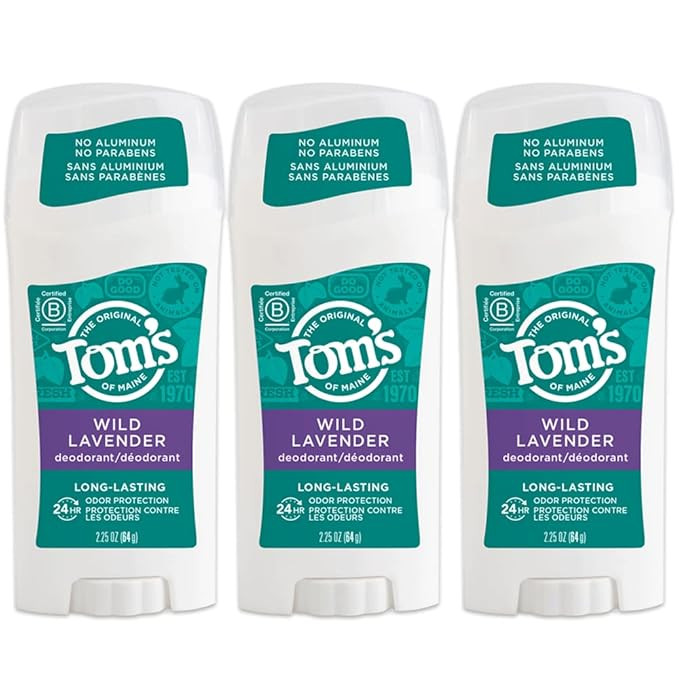 Tom's of Maine Long-Lasting Aluminum-Free Natural Deodorant for Women, Wild Lavender, 2.25 oz. 3-... | Amazon (US)