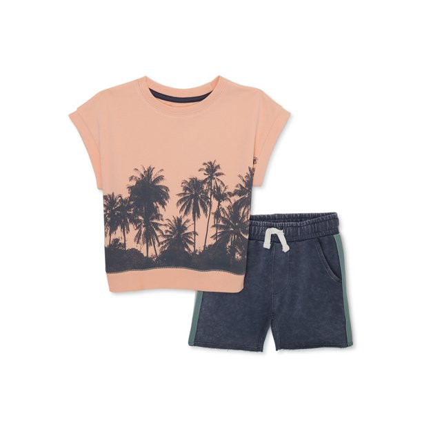 Wonder Nation Toddler Boy Graphic Hoodie and Shorts Set, 2-Piece, Sizes 12 Months-5T | Walmart (US)