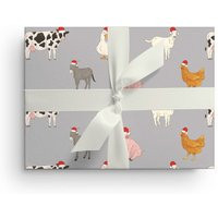 5 Sheets Of Farm Animal Wrapping Paper, Christmas Paper Sheets, Santa Farmhouse Gift Wrap Ideas Lover | Etsy (US)