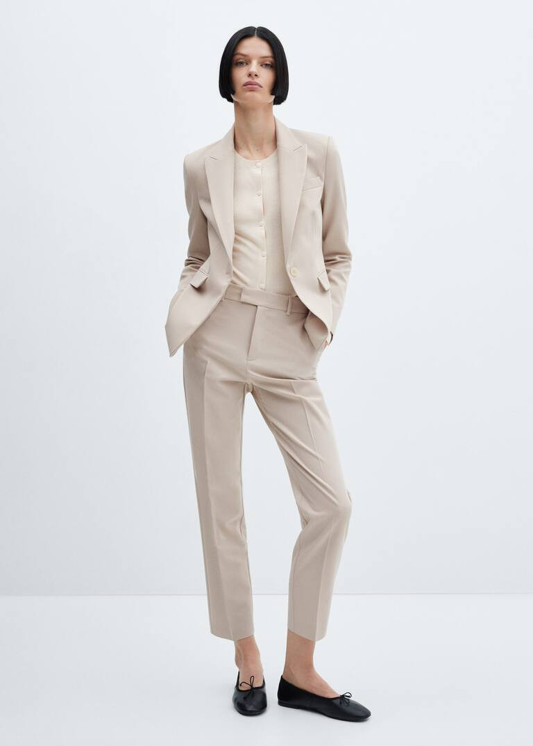 Fitted suit jacket -  Women | Mango United Kingdom | MANGO (UK)