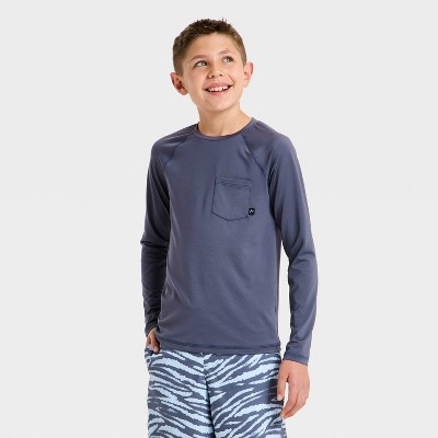Boys' Rash Guard Tops - art class™ Gray XL | Target