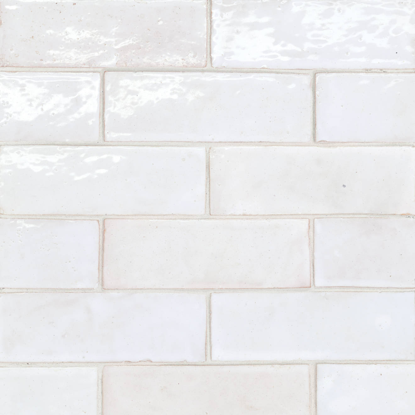 Zagora 2" x 6" Glossy Zellige Field Tile in Neige Blanc | Bedrosians Tile and Stone