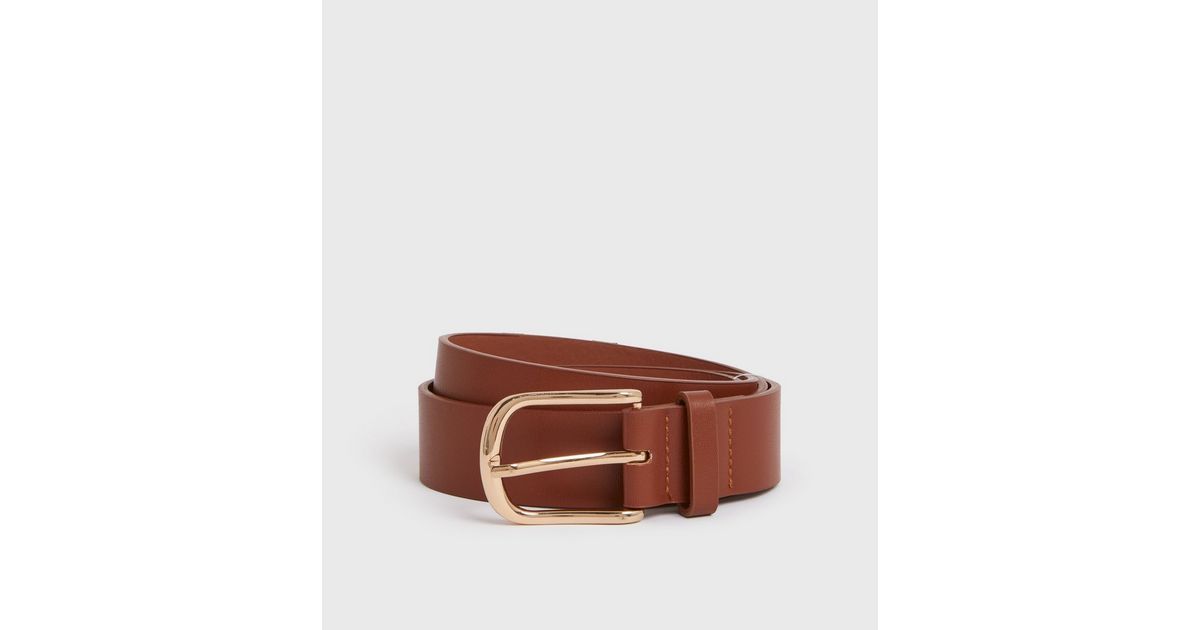 Tan Leather-Look Belt
						
						Add to Saved Items
						Remove from Saved Items | New Look (UK)